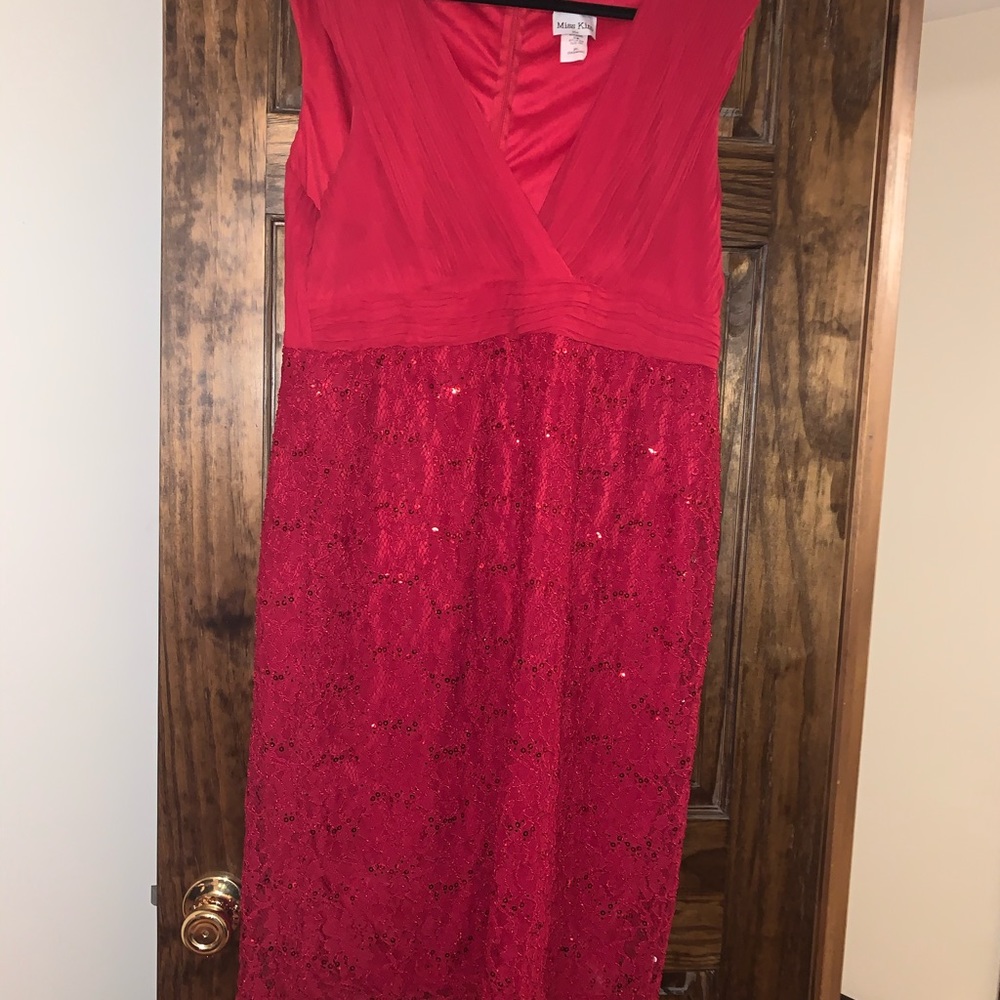 Red sequin dress